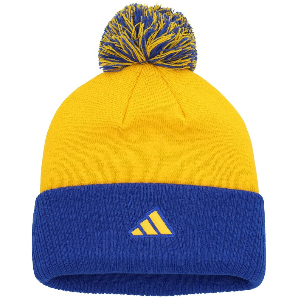 St. Louis Blues - adidas Women's Laurel Cuffed Knit Hat with Pom Gold