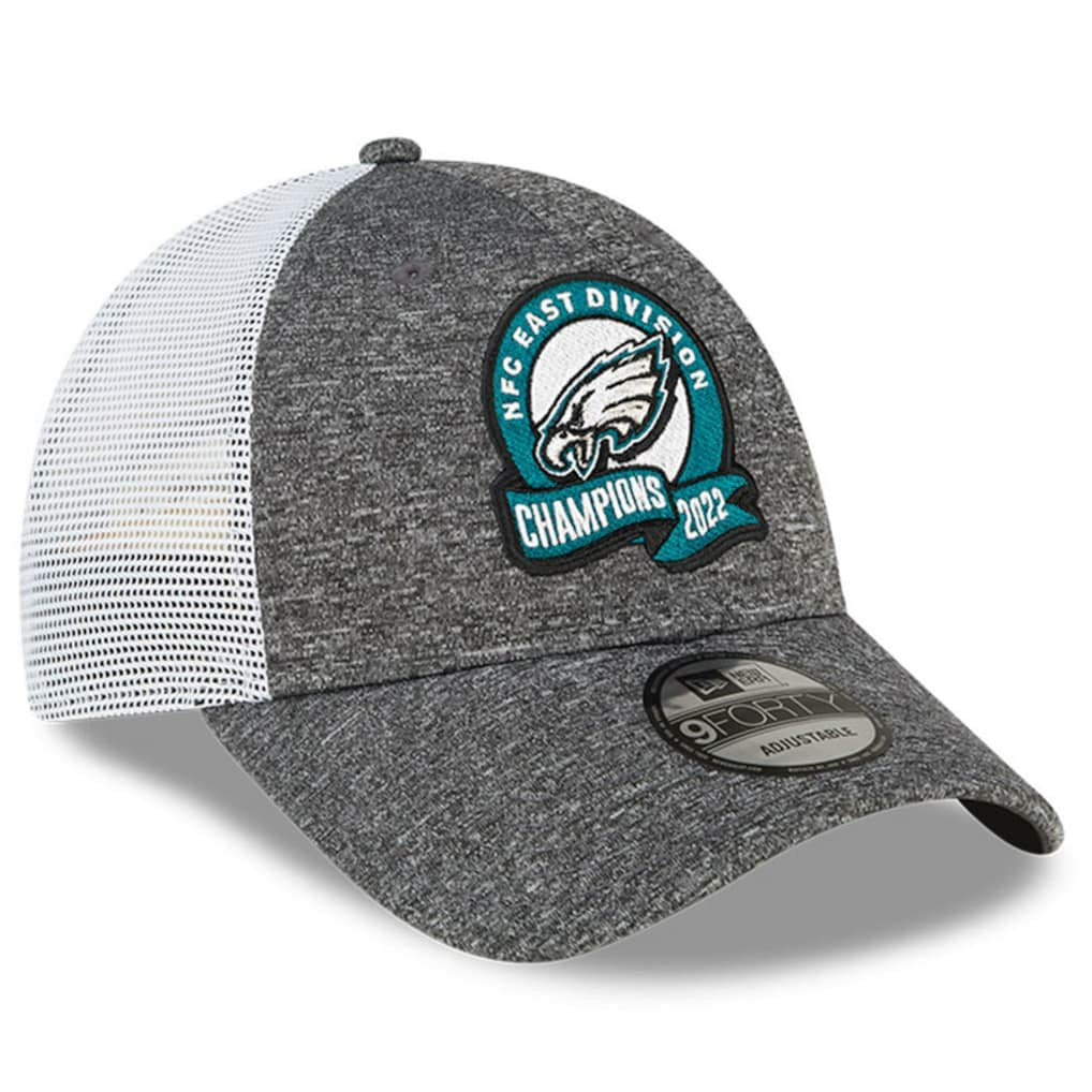 Philadelphia Eagles New Era 2022 NFC East Division Champions Locker Room 9FORTY Adjustable Hat Heather Gray - NFL