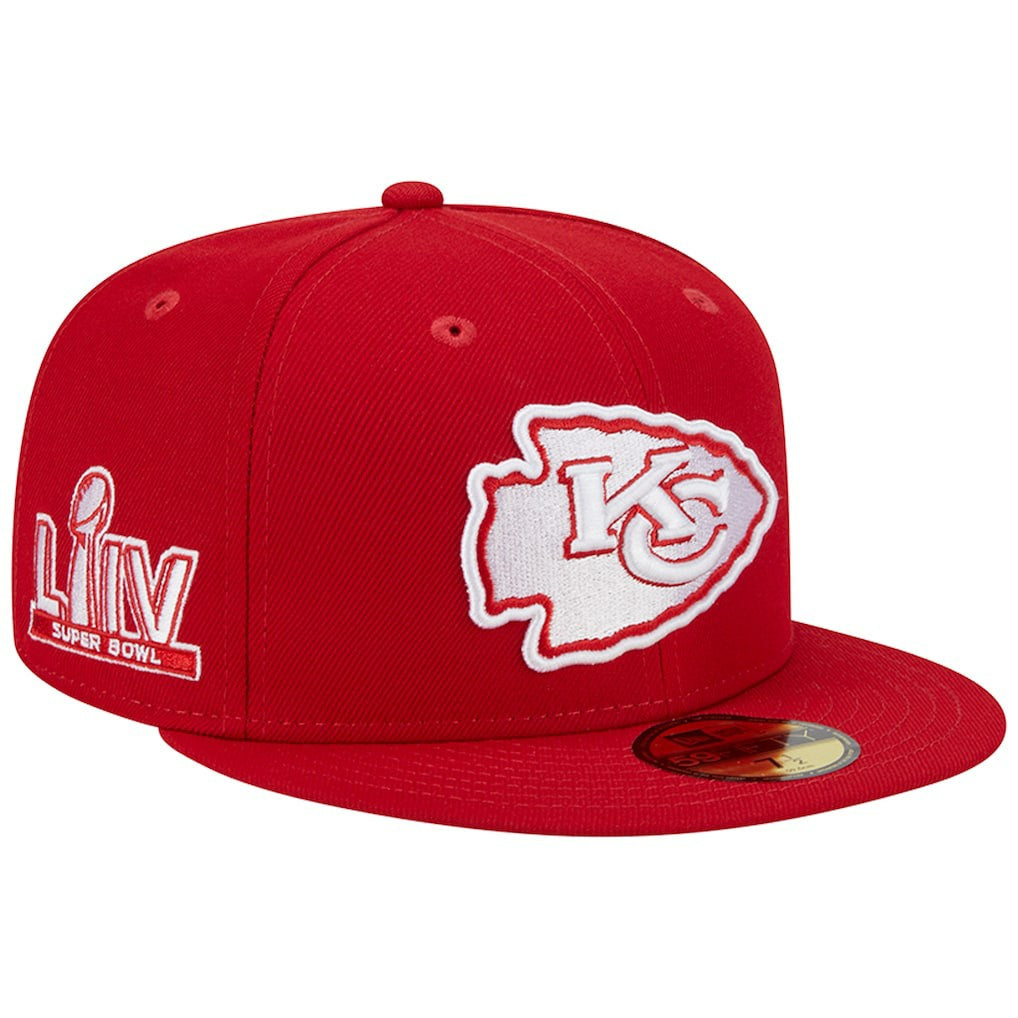 Kansas City Chiefs New Era Super Bowl LIV Main Patch 59FIFTY Fitted Hat Scarlet - NFL