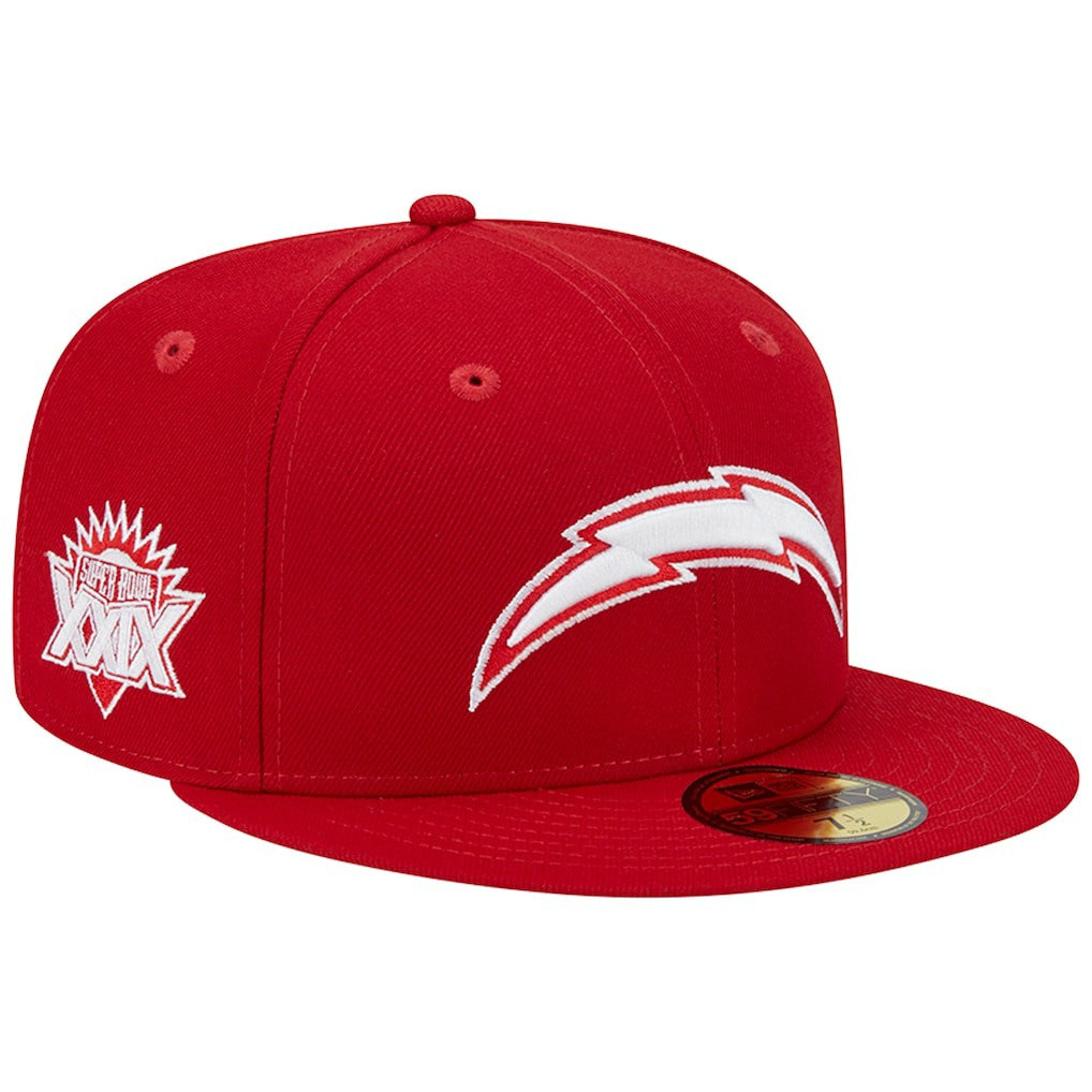 Los Angeles Chargers New Era Super Bowl XXIX Main Patch 59FIFTY Fitted Hat Scarlet - NFL