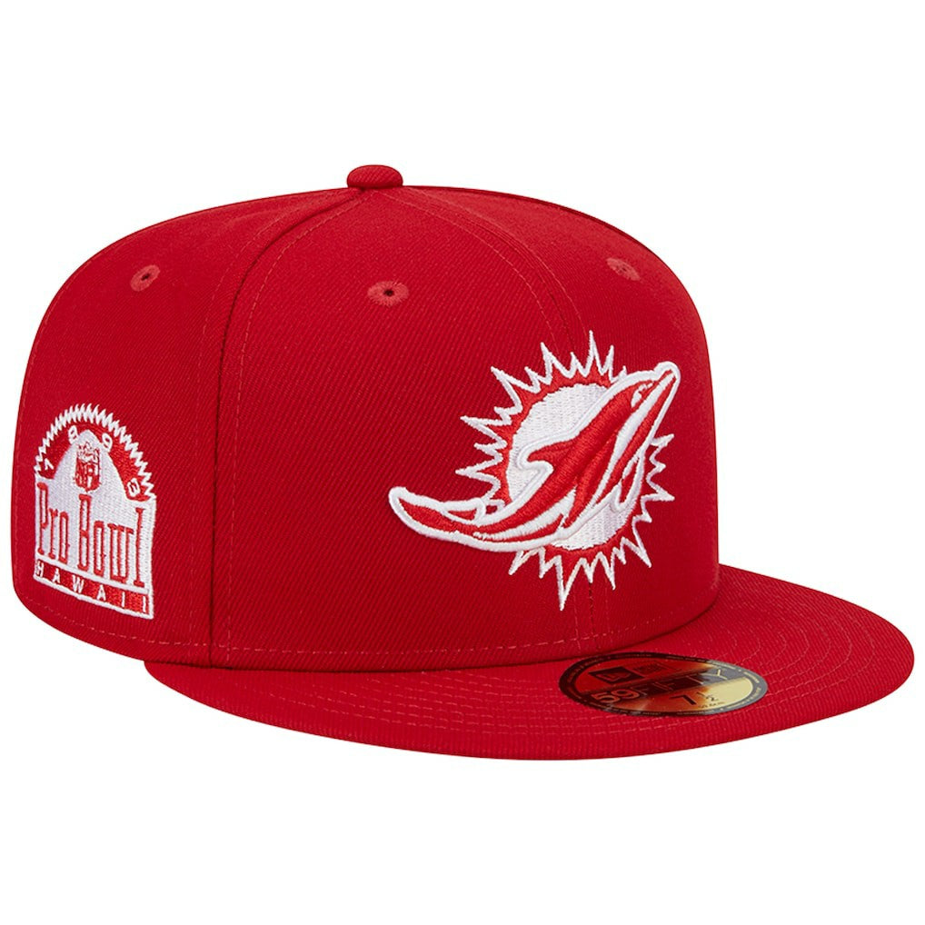 Miami Dolphins New Era 1993 Hawaii Pro Bowl Main Patch 59FIFTY Fitted Hat Scarlet - NFL