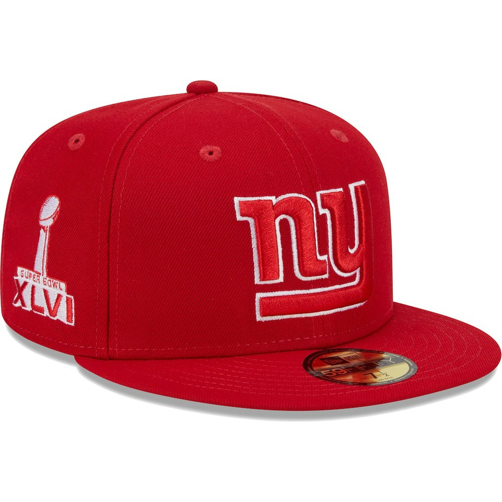 New York Giants New Era Super Bowl XLVI Main Patch 59FIFTY Fitted Hat Scarlet - NFL