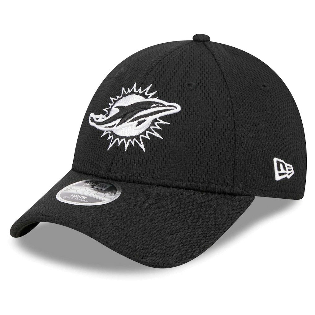 Miami Dolphins New Era Youth Main B-Dub 9FORTY Adjustable Hat Black - NFL