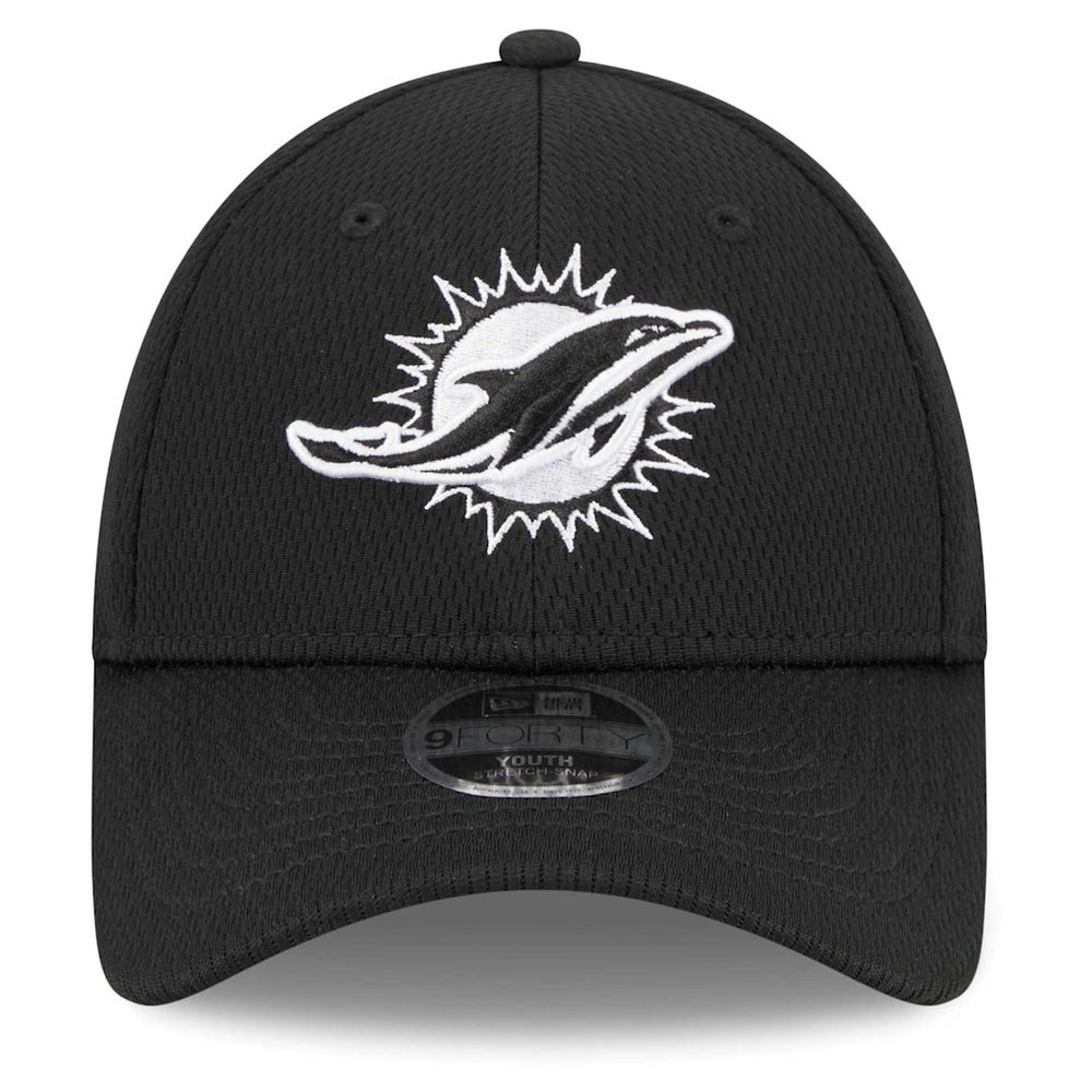 Miami Dolphins New Era Youth Main B-Dub 9FORTY Adjustable Hat Black - NFL