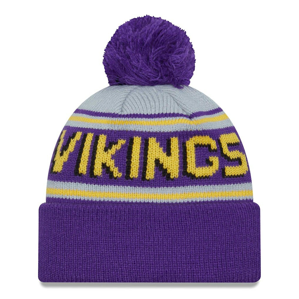Minnesota Vikings New Era Main Cuffed Knit Hat with Pom Purple - NFL
