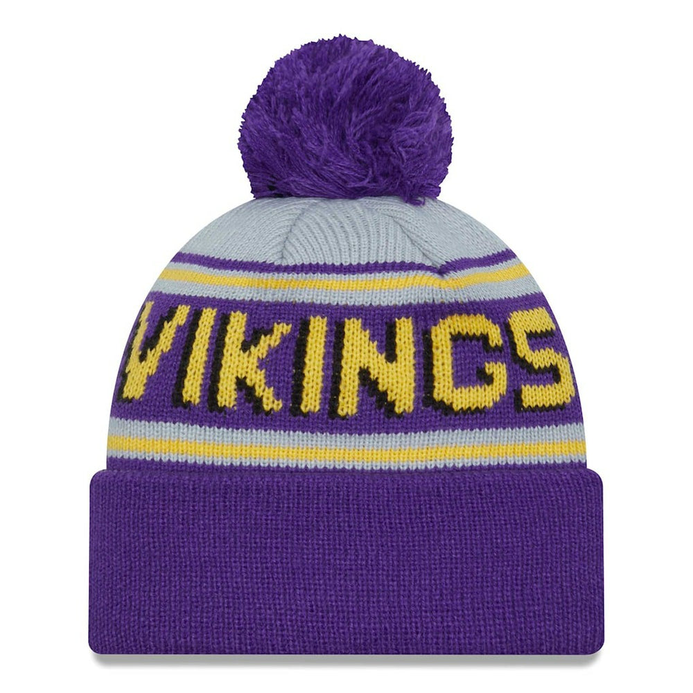 Minnesota Vikings New Era Main Cuffed Knit Hat with Pom Purple - NFL