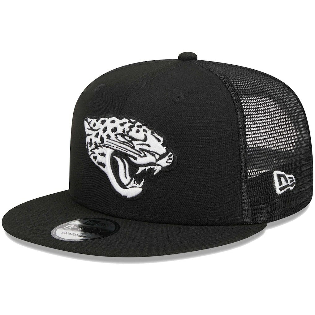 Jacksonville Jaguars New Era Main Trucker 9FIFTY Snapback Hat Black - NFL