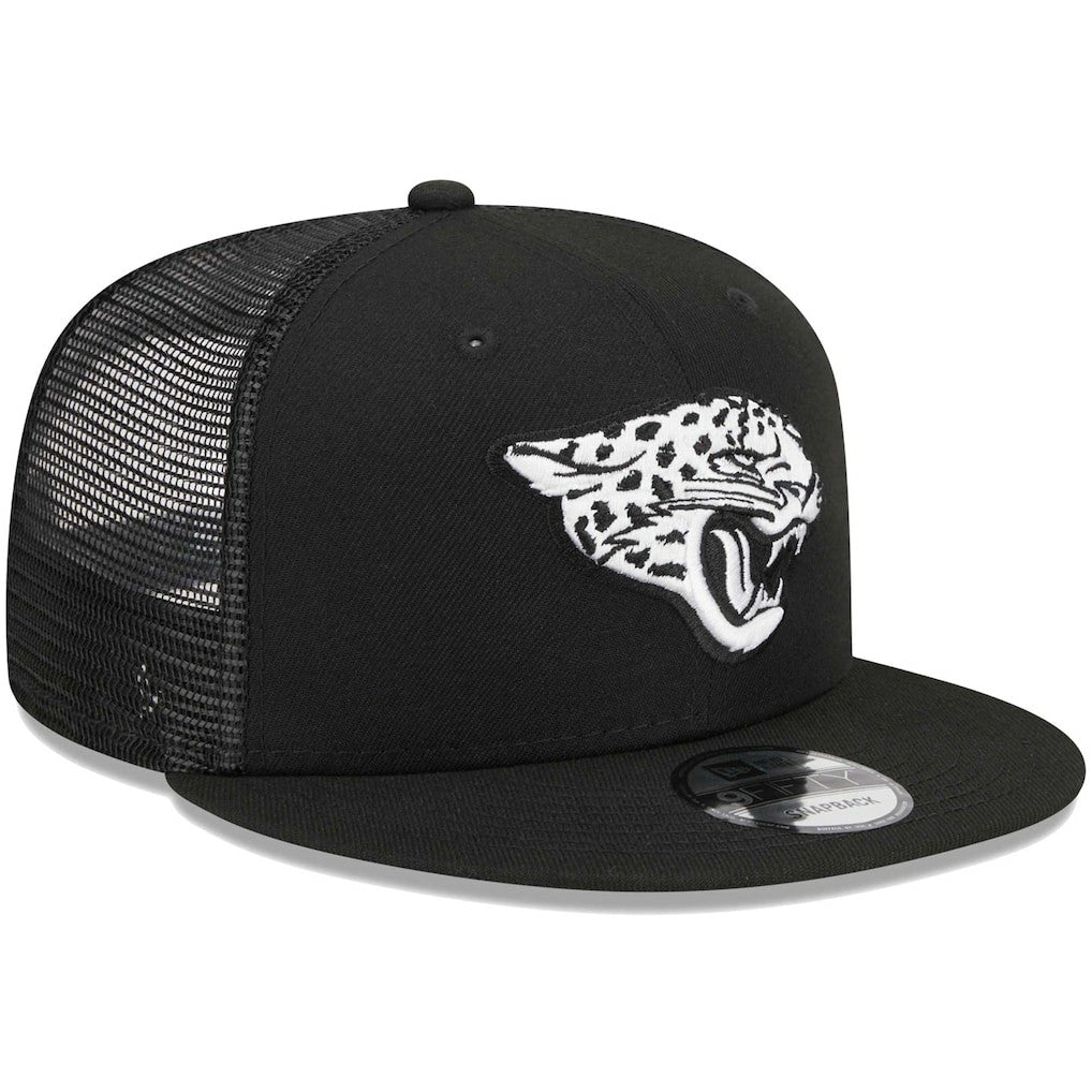 Jacksonville Jaguars New Era Main Trucker 9FIFTY Snapback Hat Black - NFL