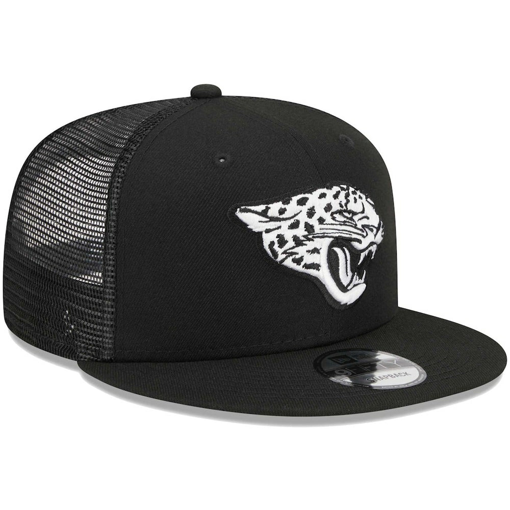 Jacksonville Jaguars New Era Main Trucker 9FIFTY Snapback Hat Black - NFL
