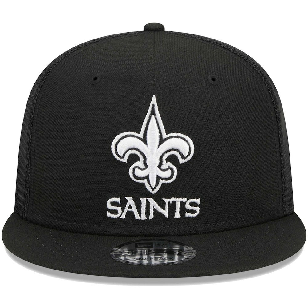 New Orleans Saints New Era Main Trucker 9FIFTY Snapback Hat Black - NFL