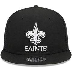 New Orleans Saints New Era Main Trucker 9FIFTY Snapback Hat Black - NFL
