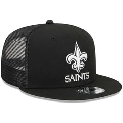 New Orleans Saints New Era Main Trucker 9FIFTY Snapback Hat Black - NFL