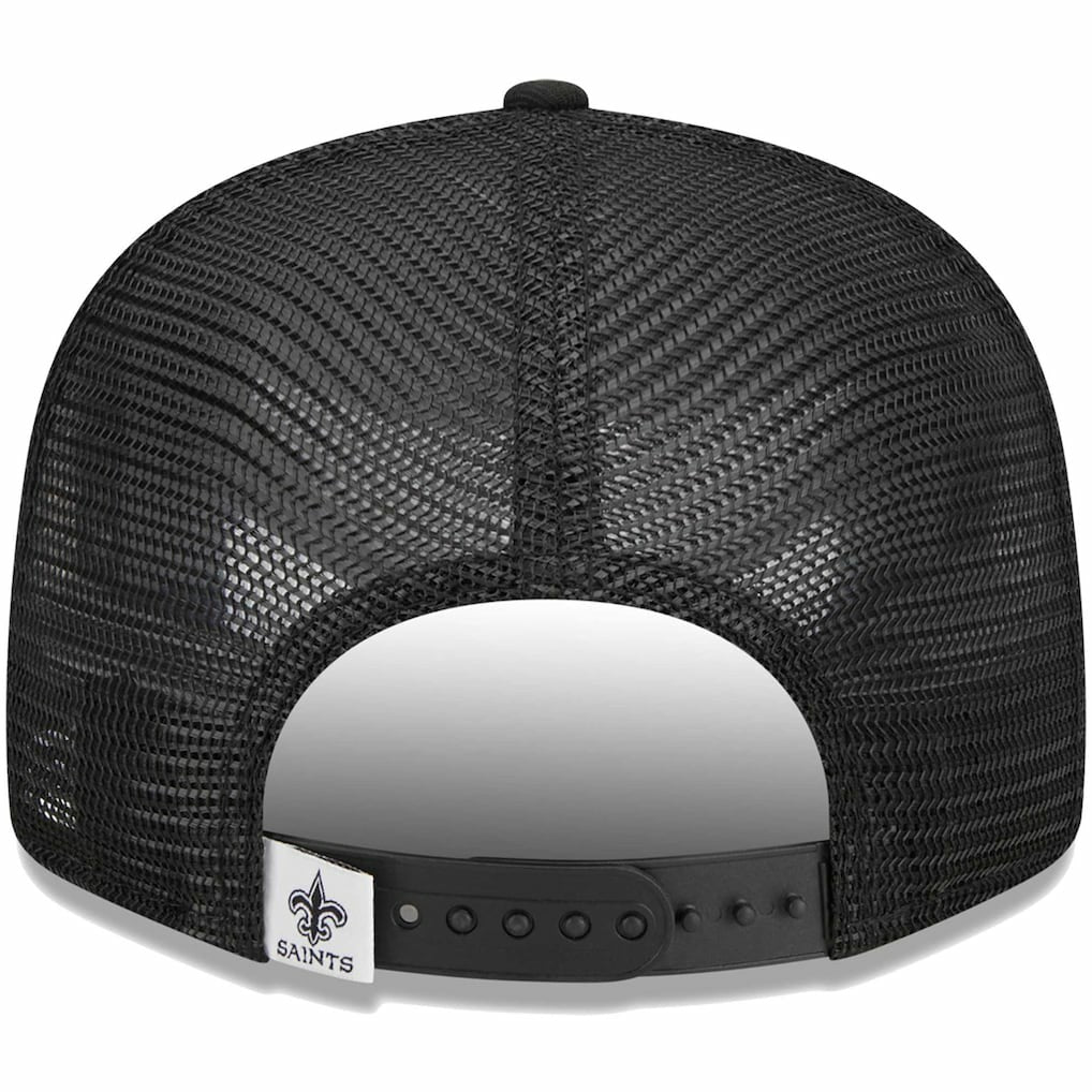 New Orleans Saints New Era Main Trucker 9FIFTY Snapback Hat Black - NFL