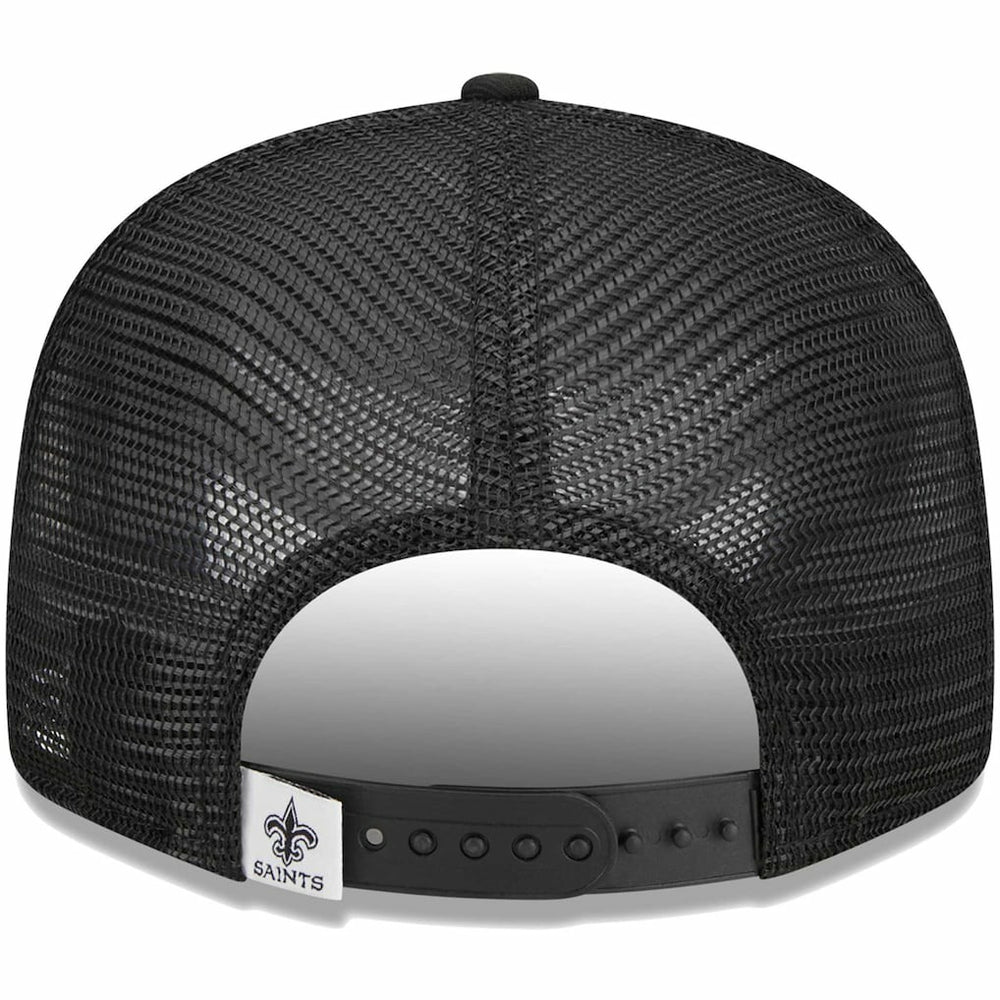 New Orleans Saints New Era Main Trucker 9FIFTY Snapback Hat Black - NFL