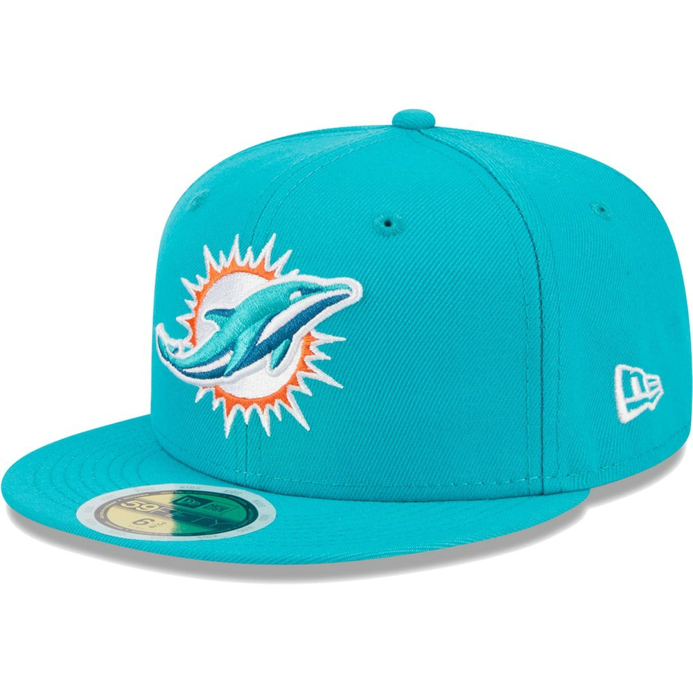 Miami Dolphins New Era Youth Main 59FIFTY Fitted Hat Aqua - NFL