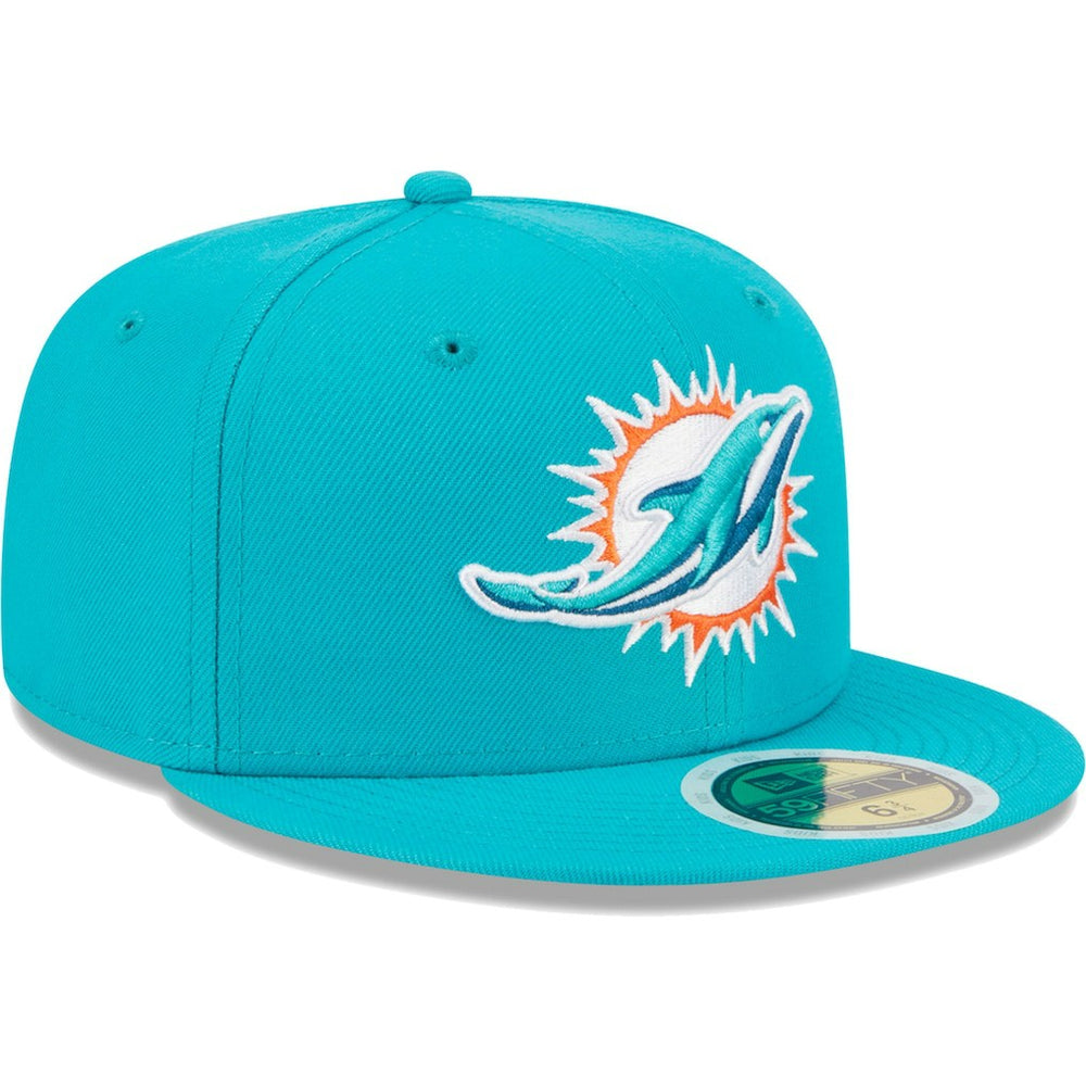 Miami Dolphins New Era Youth Main 59FIFTY Fitted Hat Aqua - NFL