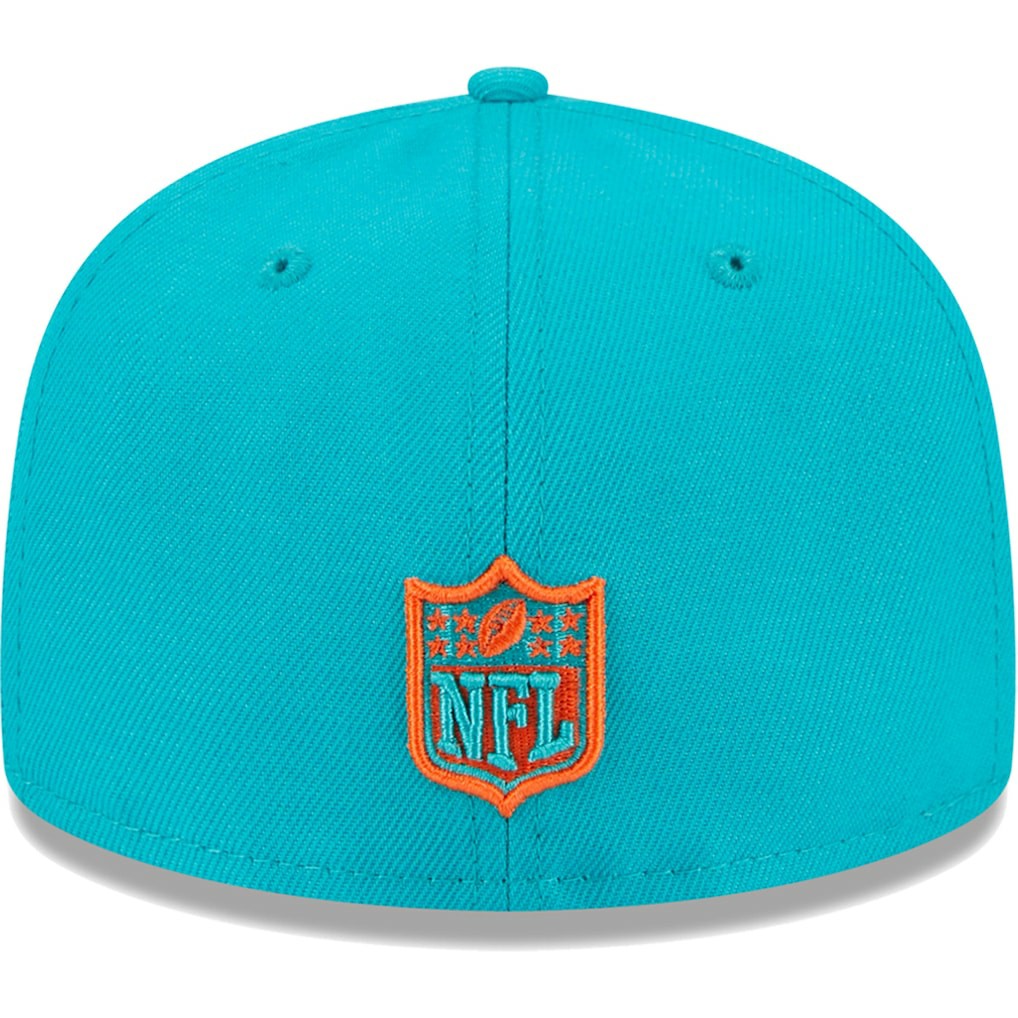 Miami Dolphins New Era Youth Main 59FIFTY Fitted Hat Aqua - NFL