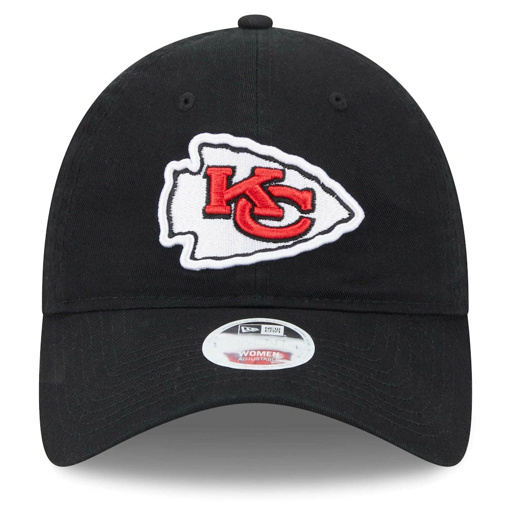 Kansas City Chiefs New Era Women's Main Core Classic 2.0 9TWENTY Adjustable Hat Black - NFL