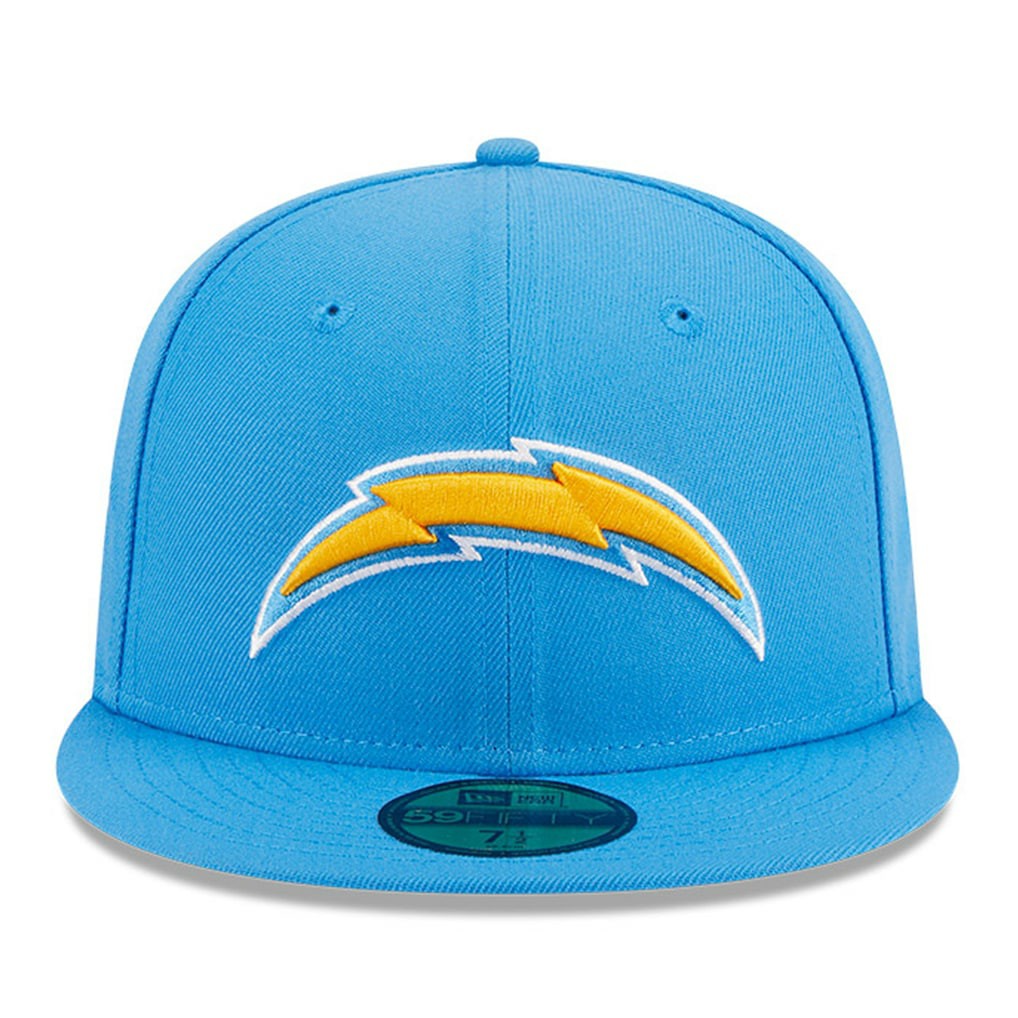 Los Angeles Chargers New Era Main Patch 59FIFTY Fitted Hat Powder Blue - NFL