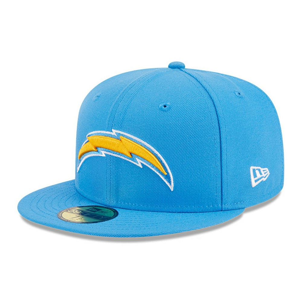 Los Angeles Chargers New Era Main Patch 59FIFTY Fitted Hat Powder Blue - NFL