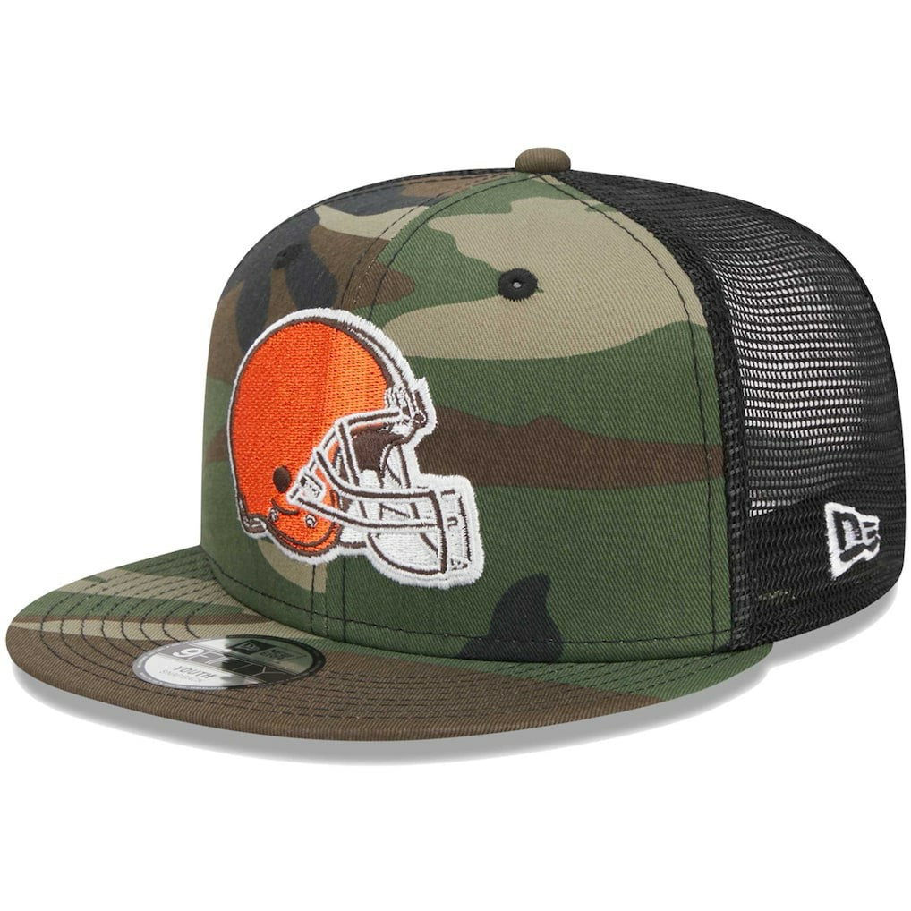 Cleveland Browns New Era Youth Main Trucker 9FIFTY Snapback Hat Camo - NFL