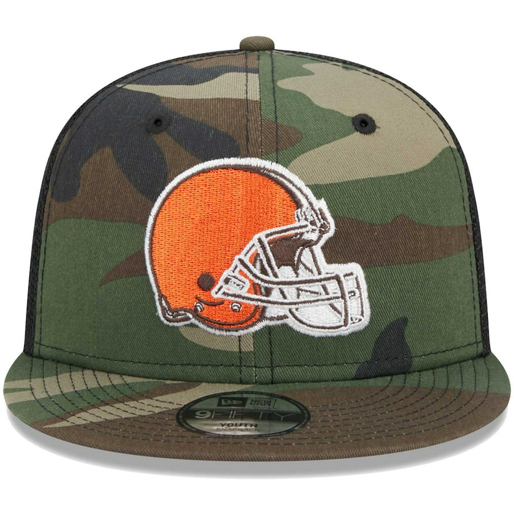 Cleveland Browns New Era Youth Main Trucker 9FIFTY Snapback Hat Camo - NFL