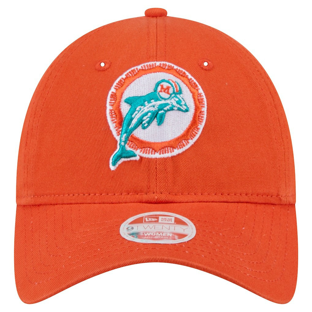 Miami Dolphins New Era Women's Throwback Main Core Classic 2.0 9TWENTY Adjustable Hat Orange - NFL