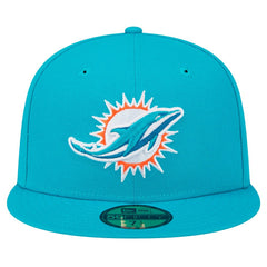 Miami Dolphins New Era Main Patch 59FIFTY Fitted Hat Aqua - NFL