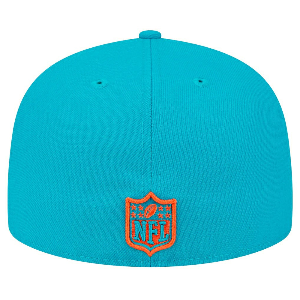Miami Dolphins New Era Main Patch 59FIFTY Fitted Hat Aqua - NFL