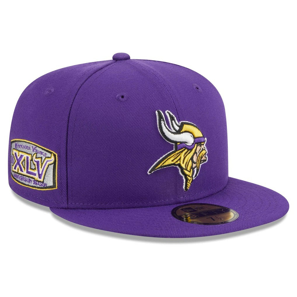 Minnesota Vikings New Era Main Patch 59FIFTY Fitted Hat Purple - NFL