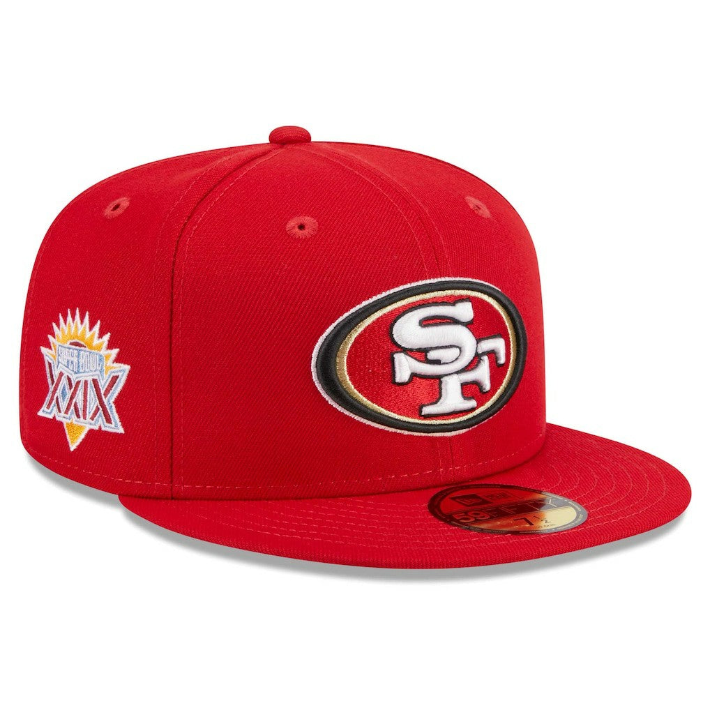 San Francisco 49ers New Era Main Patch 59FIFTY Fitted Hat Scarlet - NFL