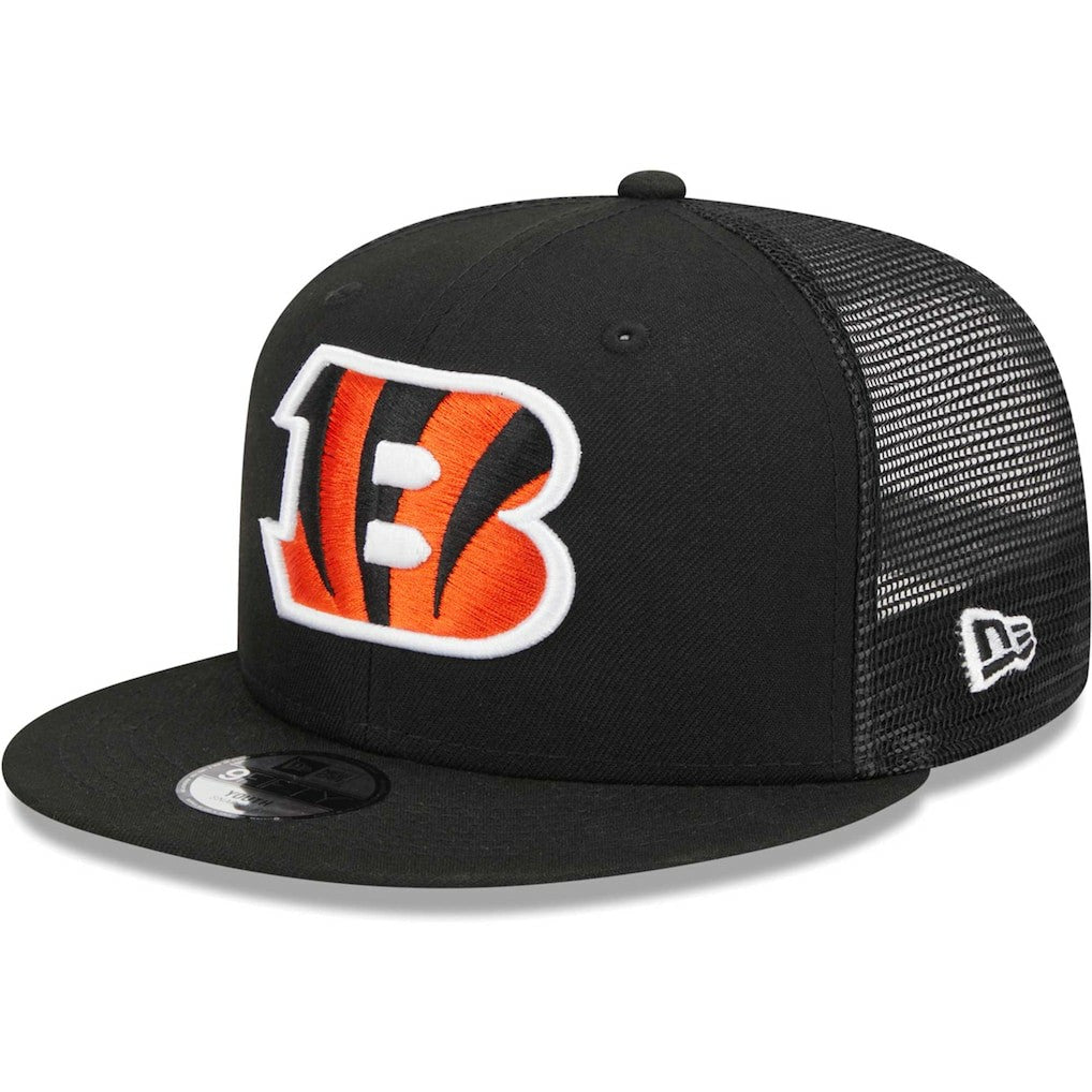 Cincinnati Bengals New Era Youth Main Trucker 9FIFTY Snapback Hat Black - NFL