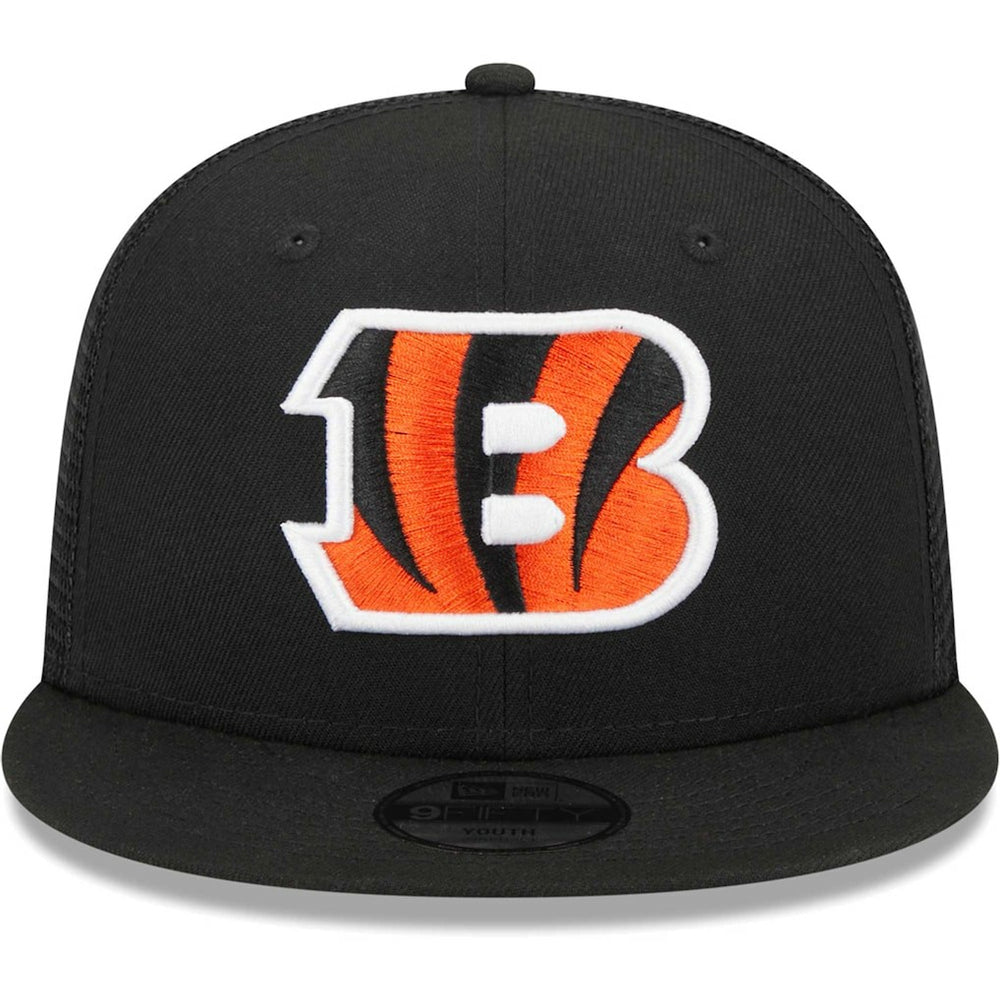 Cincinnati Bengals New Era Youth Main Trucker 9FIFTY Snapback Hat Black - NFL