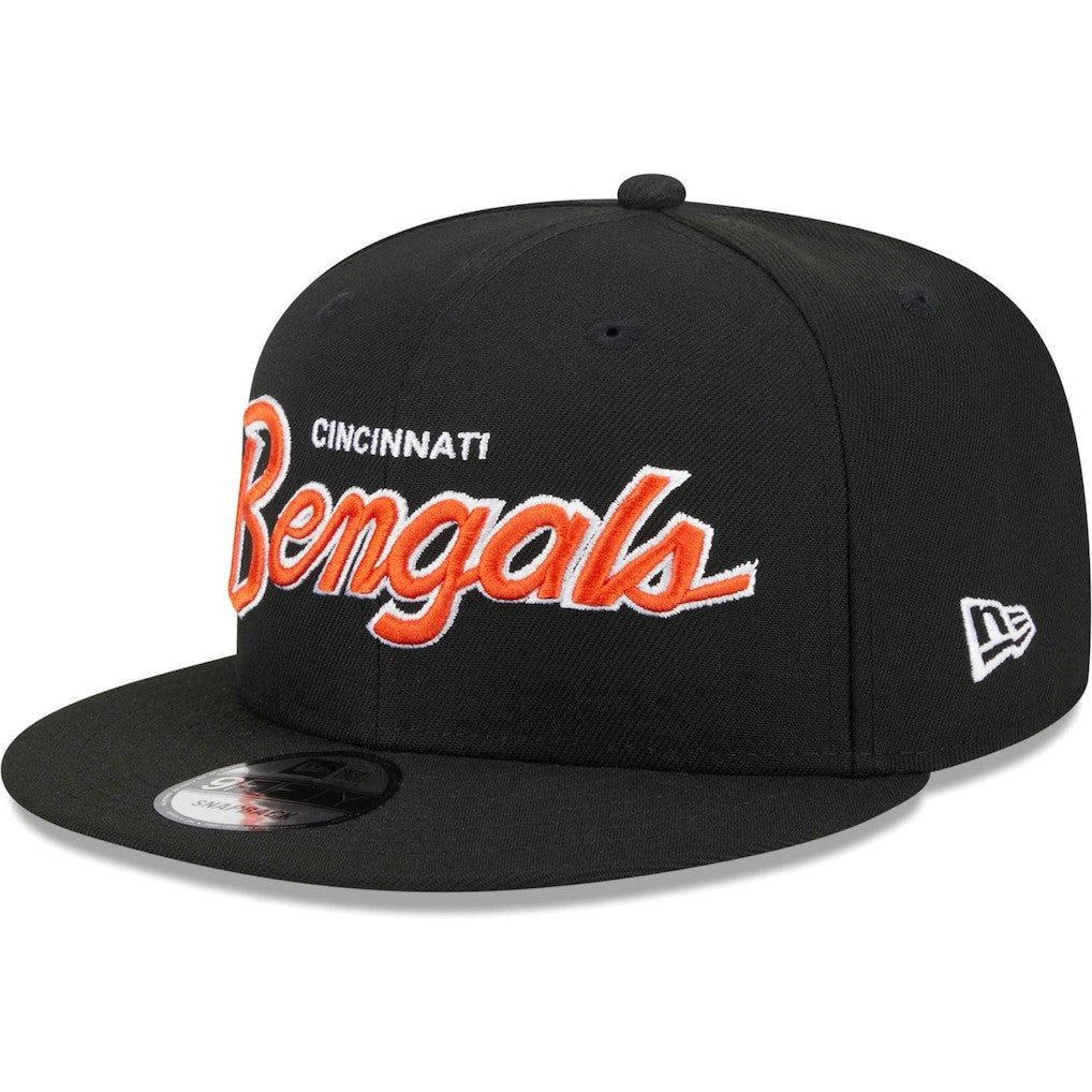 Cincinnati Bengals New Era Main Script 9FIFTY Snapback Hat Black - NFL