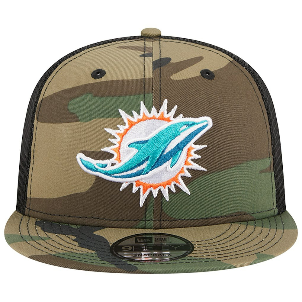 Miami Dolphins New Era Main Trucker 9FIFTY Snapback Hat Camo - NFL