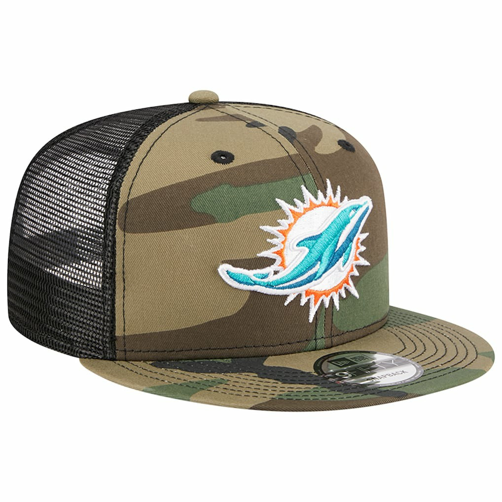 Miami Dolphins New Era Main Trucker 9FIFTY Snapback Hat Camo - NFL