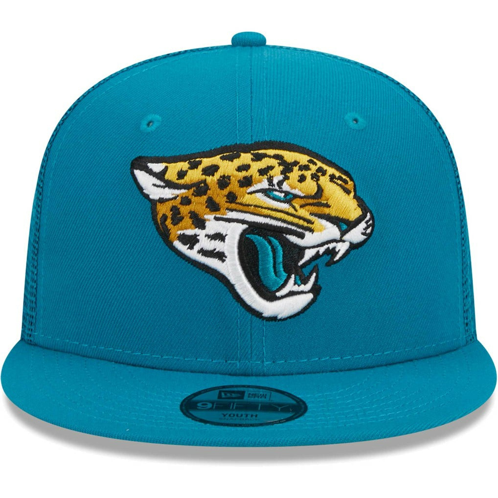 Jacksonville Jaguars New Era Youth Main Trucker 9FIFTY Snapback Hat Teal - NFL