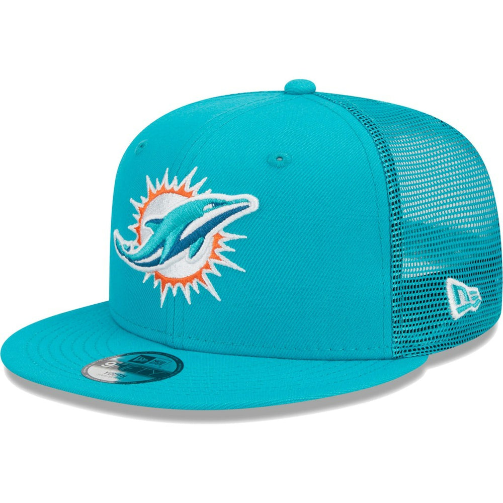 Miami Dolphins New Era Youth Main Trucker 9FIFTY Snapback Hat Aqua - NFL