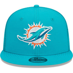 Miami Dolphins New Era Youth Main Trucker 9FIFTY Snapback Hat Aqua - NFL