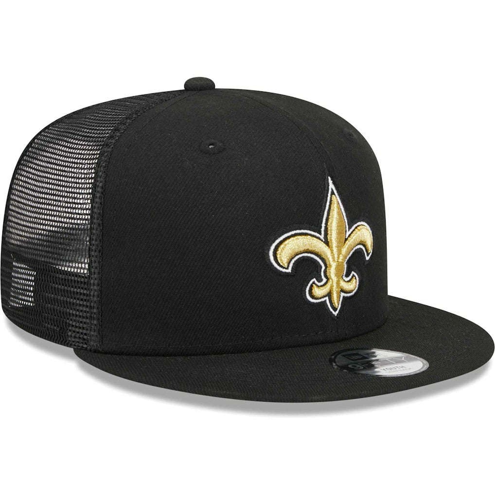 New Orleans Saints New Era Youth Main Trucker 9FIFTY Snapback Hat Black - NFL