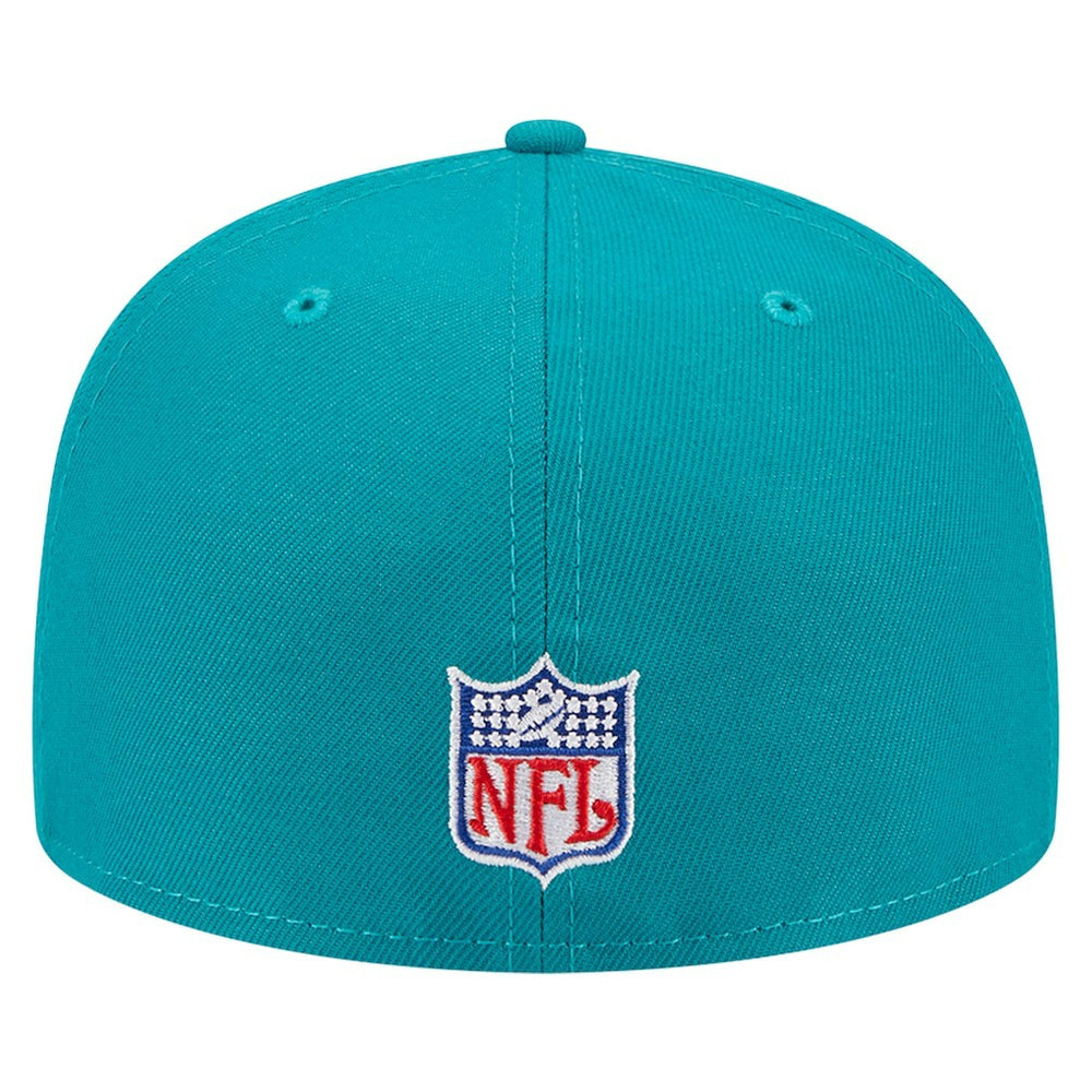 Miami Dolphins New Era Throwback Main 59FIFTY Fitted Hat Aqua - NFL
