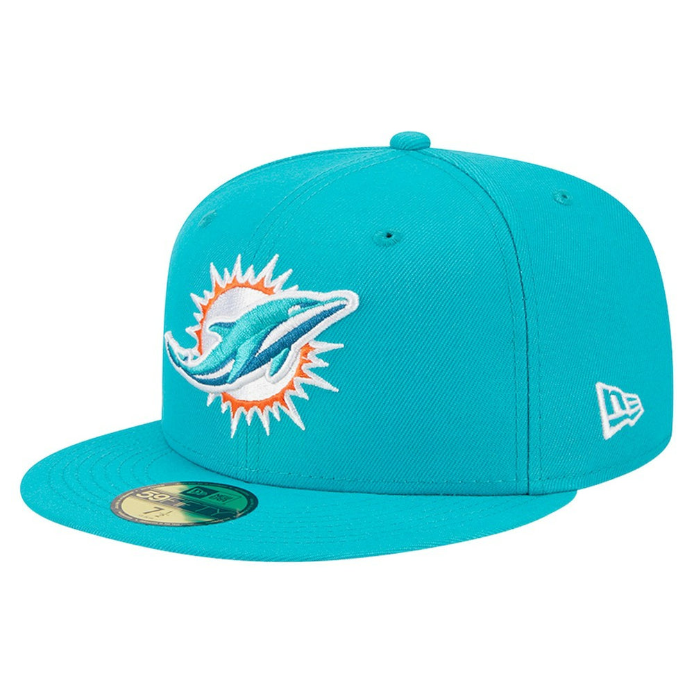 Miami Dolphins New Era Main 59FIFTY Fitted Hat Aqua - NFL