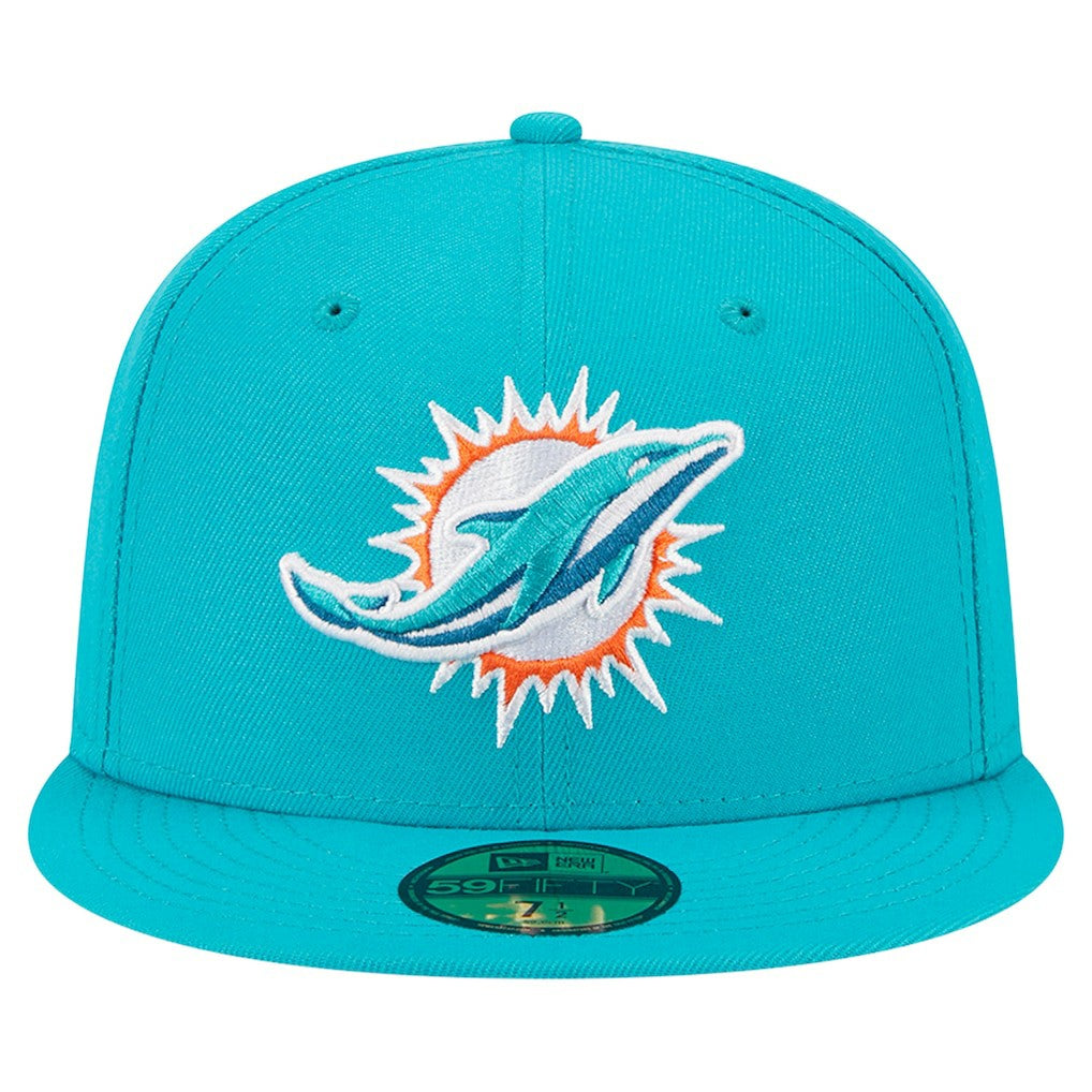 Miami Dolphins New Era Main 59FIFTY Fitted Hat Aqua - NFL