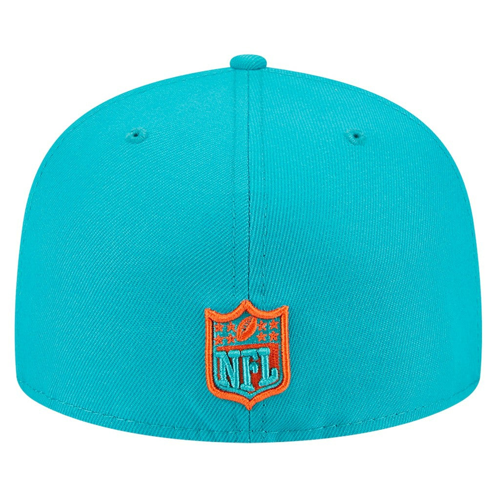 Miami Dolphins New Era Main 59FIFTY Fitted Hat Aqua - NFL