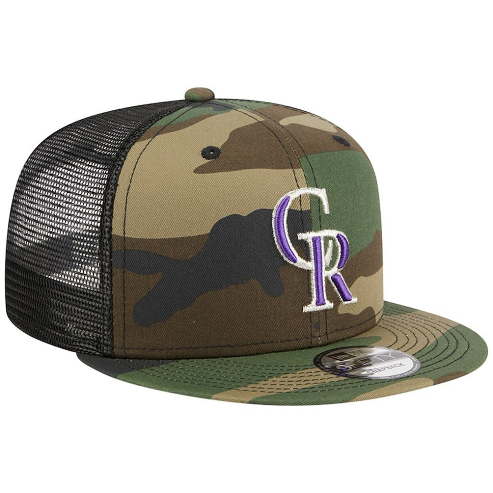 Colorado Rockies New Era Woodland Camo Trucker 9FIFTY Snapback Hat Near Me