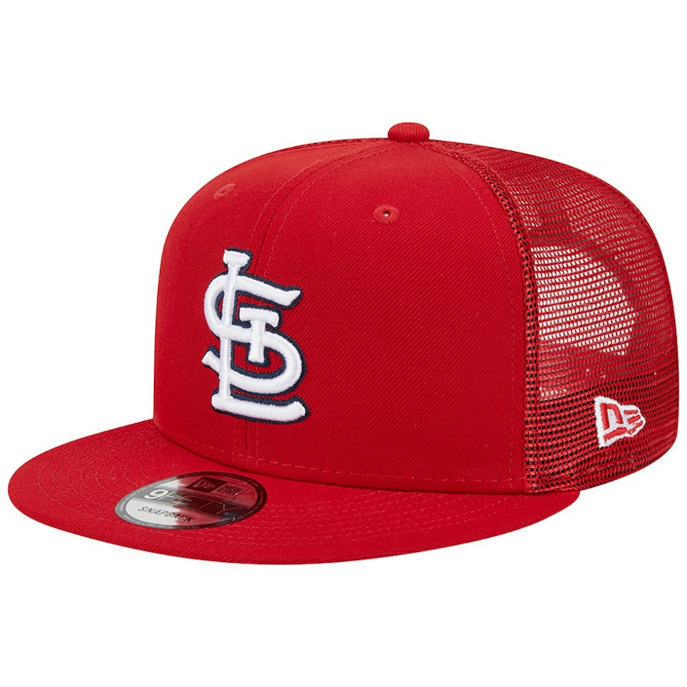 St. Louis Cardinals New Era Team Color Trucker 9FIFTY Snapback Hat Lifestyle
