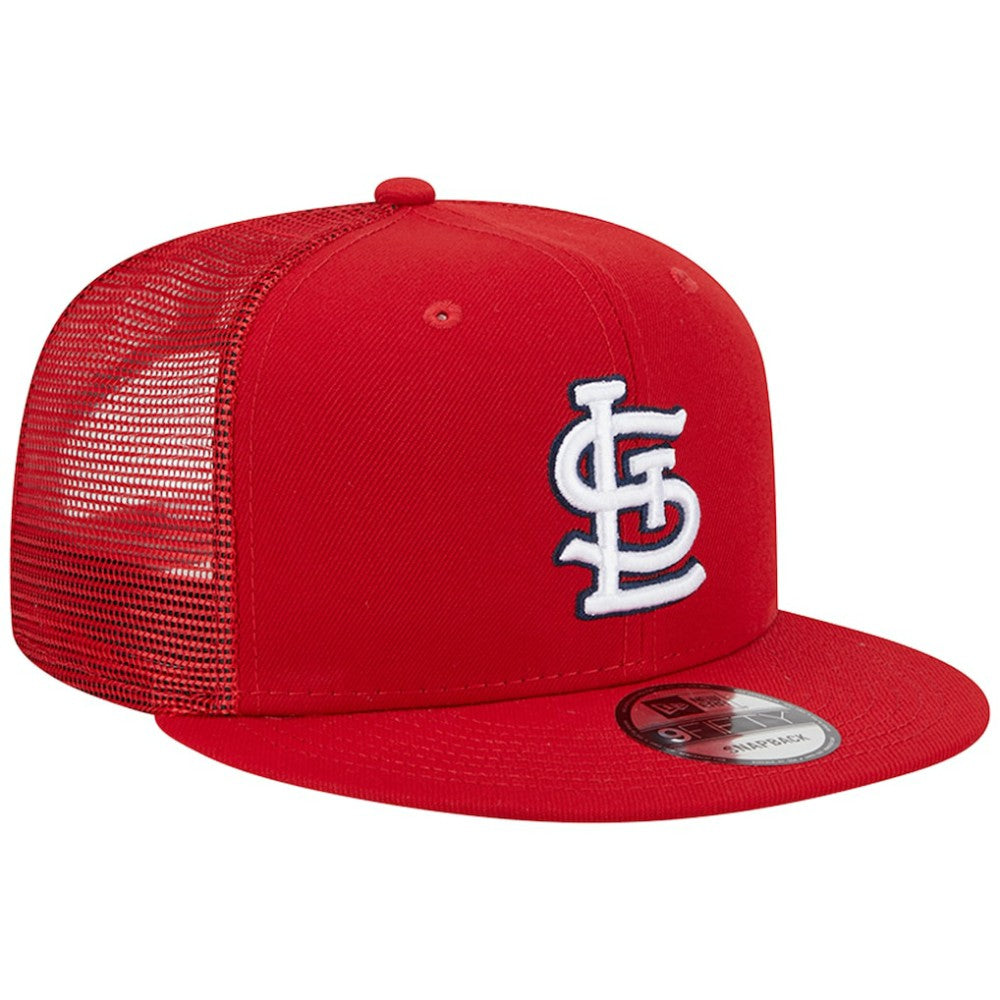 St. Louis Cardinals New Era Team Color Trucker 9FIFTY Snapback Hat Lifestyle