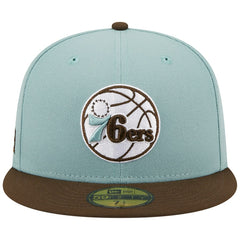 New Era - Philadelphia 76ers Two-Tone 59FIFTY Fitted Hat - Light Blue/Brown