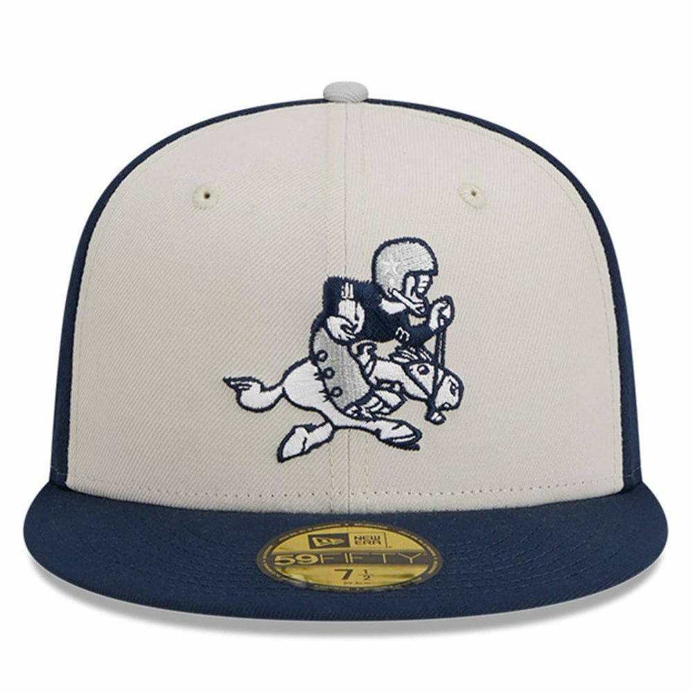 Dallas Cowboys New Era 2023 Sideline Historic 59FIFTY Fitted Hat Cream/Navy - NFL