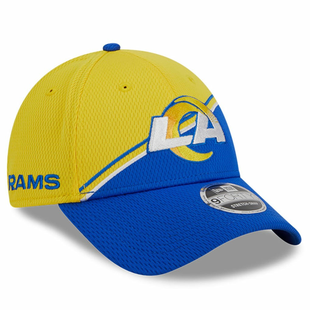Los Angeles Rams New Era 2023 Sideline 9FORTY Adjustable Hat Gold/Royal - NFL